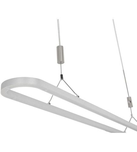Zeitlos LED Line Chrome Linear Pendant with Satin Nickel Finish by Arnsberg