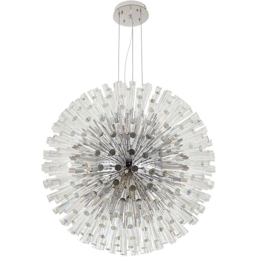 Canada 30 Light Chrome Frame Chandelier with Clear Crystal Spikes by Bethel International