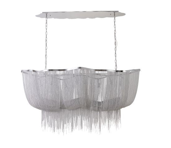 Canada 8 Light Shiny Chrome Chandelier with Aluminum Chain by Bethel International
