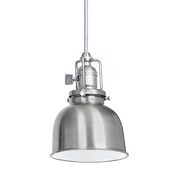 One Light Union Square Pendant 5" Wide Metal Shade, White Finish Interior by JVI Designs