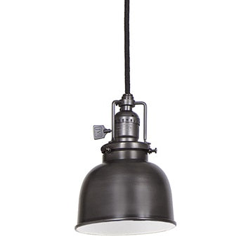 One Light Union Square Pendant 5" Wide Metal Shade, White Finish Interior by JVI Designs
