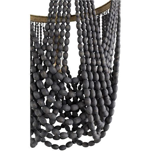 Hammock Single Light Black Tinted Raw Iron Long Pendant by Cyan Design