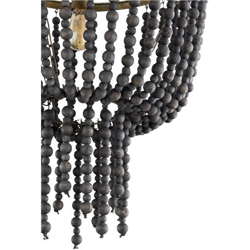 Hammock Single Light Black Tinted Raw Iron Round Pendant by Cyan Design