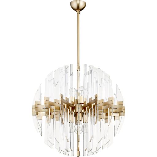 Zion 8 Light Sphere Aged Brass Chandelier by Cyan Design