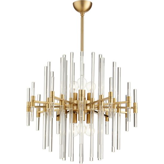 Quebec 6 Light Round Aged Brass Pendant Light by Cyan Design