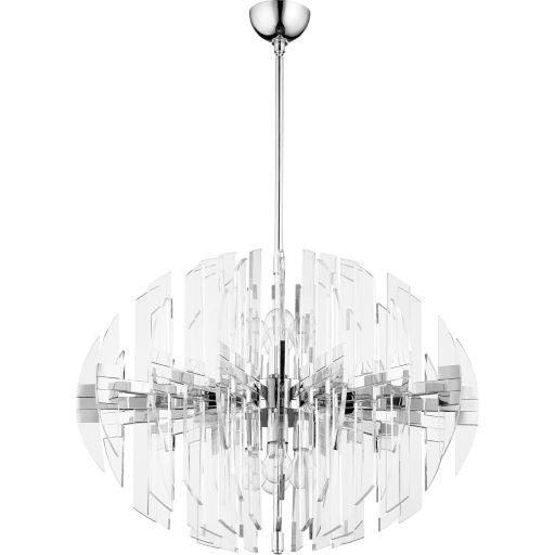 Zion 8 Light Oval Polished Nickel Chandelier by Cyan Design