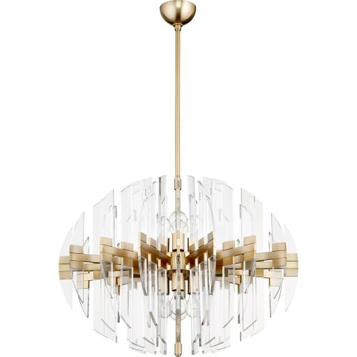 Zion 8 Light Oval Aged Brass Chandelier by Cyan Design