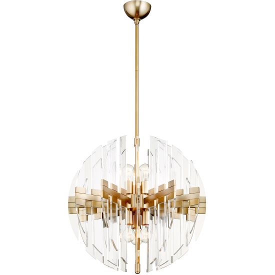 Zion 6 Light Aged Brass Sphere Pendant Light by Cyan Design