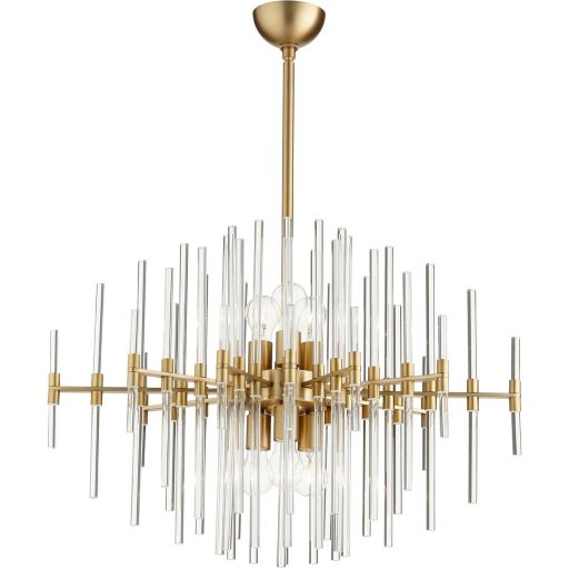 Quebec 6 Light Aged Brass Wide Pendant Light by Cyan Design