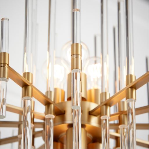 Quebec 6 Light Aged Brass Small Pendant Light By Cyan Design