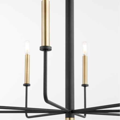 Apollo 8 Light Small Noir Chandelier with Aged Brass Finish by Cyan Design