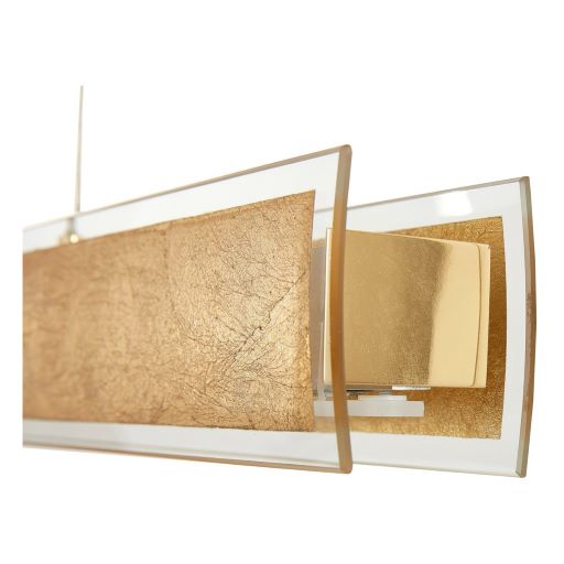 Zeitlos LED Light Bronze Linear Pendant with Gold Leaf Finish by Arnsberg