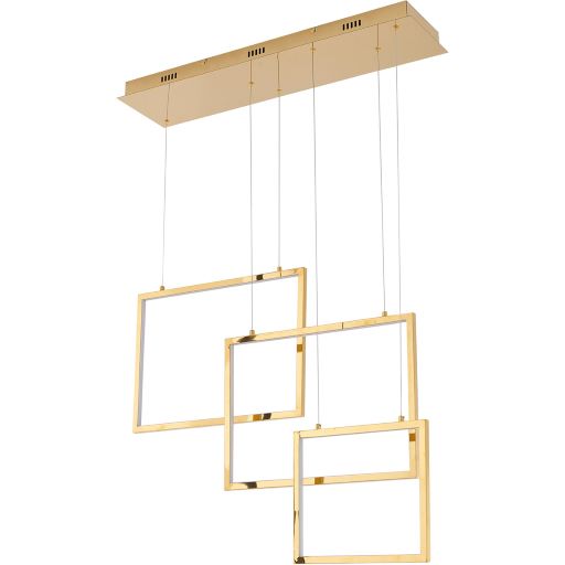 Canada 50 LED Light Gold Stainless Steel Chandelier with Hanging Acrylic Box Lights by Bethel International