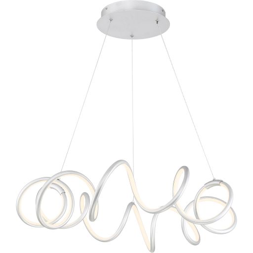 Alexander One LED Light Satin Nickel Chandelier with Acrylic by Arnsberg