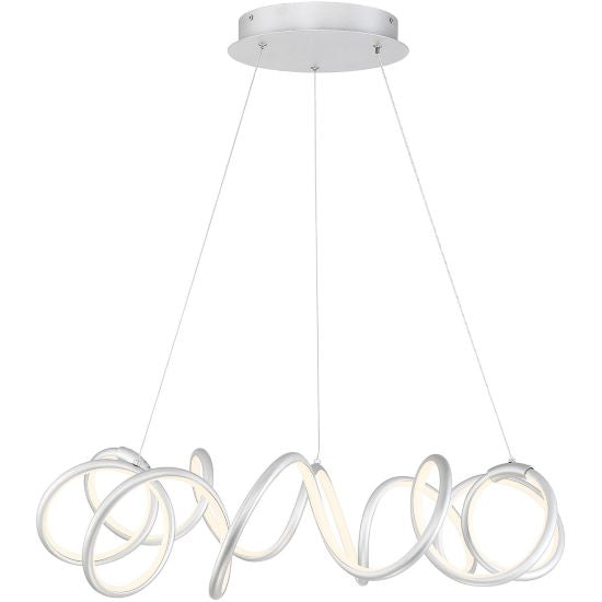 Alexander One LED Light Satin Nickel Chandelier with Acrylic by Arnsberg
