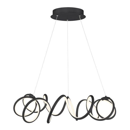 Alexander One LED Light Museum Black Chandelier with Acrylic by Arnsberg