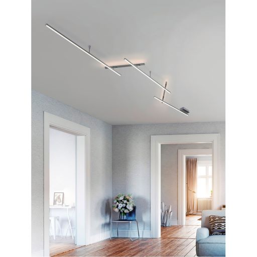 Highway One LED Multiline Rail Ceiling Light with Satin Nickel Finish by Arnsberg 