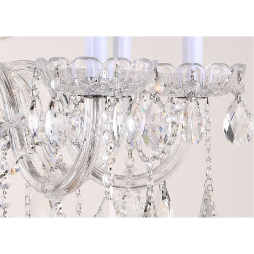 Canada 8 Light Chrome Chandelier with Clear Hanging Crystals by Bethel International