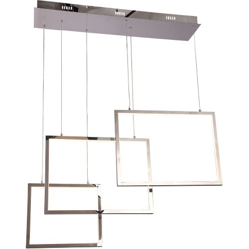 Canada 50 LED Light Chrome Stainless Steel Chandelier with Hanging Acrylic Box Lights by Bethel International