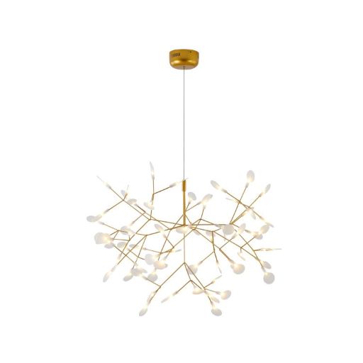 Canada 63 LED Light Gold Petal Chandelier with Frosted Acrylic Diffusers by Bethel International 