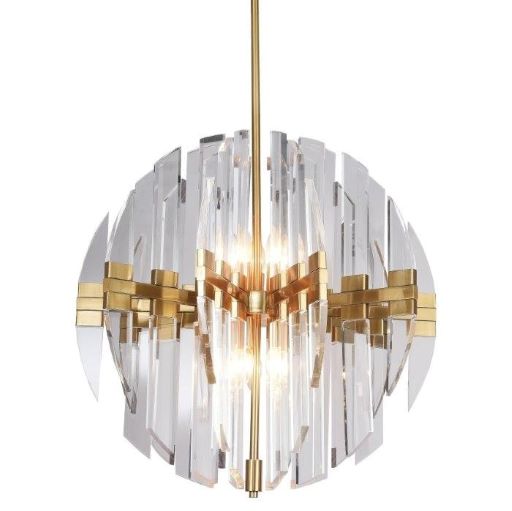 Canada 10 Light Copper Frame Orb Chandelier with Acrylic Arms by Bethel International