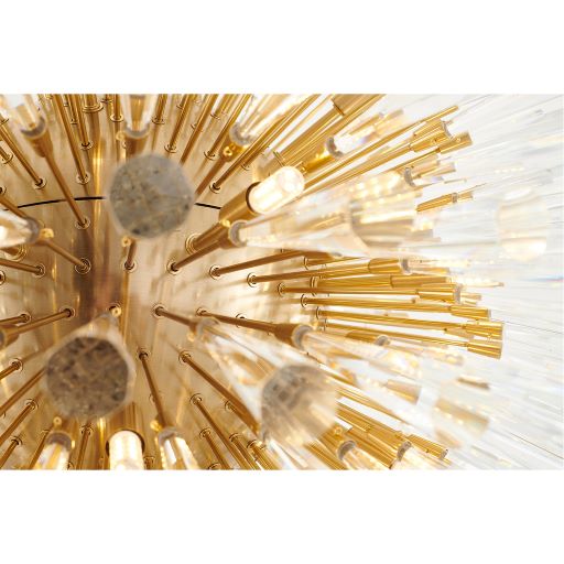 Canada 30 Light Brass Frame Chandelier with Clear Crystal Spikes by Bethel International
