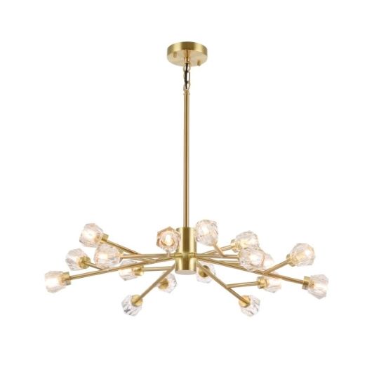 Canada 16 Light Shiny Gold Chandelier with Clear Crystal Ball Shades by Bethel International 