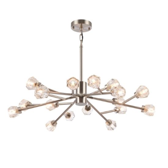 Canada 16 Light Shiny Nickel Chandelier with Clear Crystal Ball Shades by Bethel International