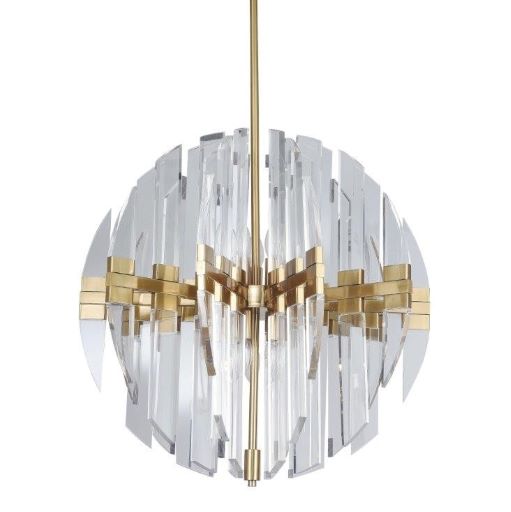 Canada 10 Light Copper Frame Orb Chandelier with Acrylic Arms by Bethel International