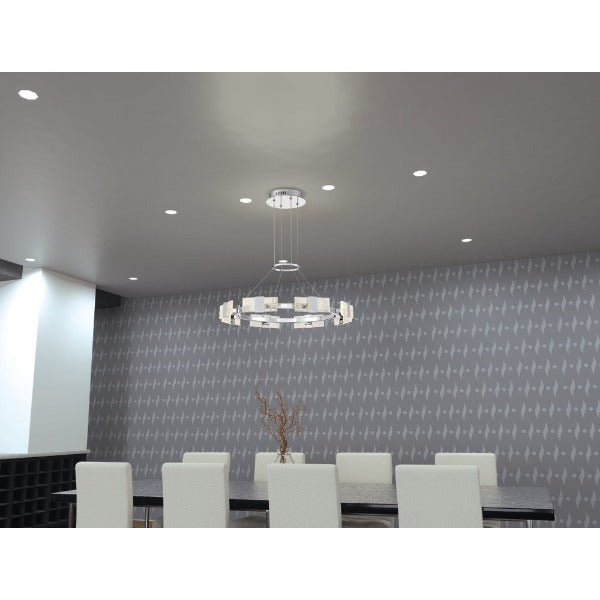 Krone One LED Light Glass Chandelier with Chrome Metal Finish by Arnsberg