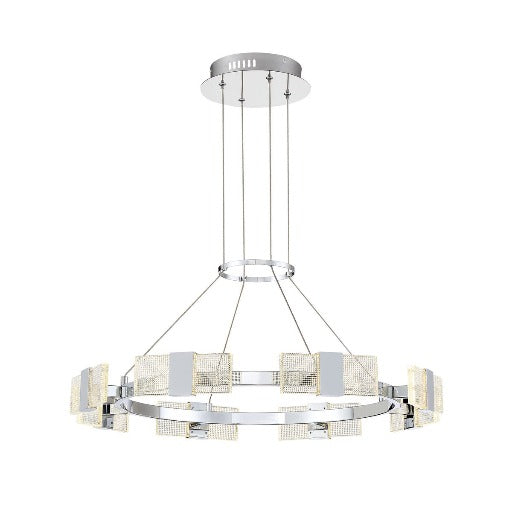 Krone One LED Light Glass Chandelier with Chrome Metal Finish by Arnsberg