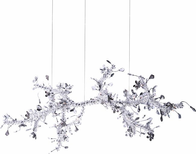 Canada 28 Light Smoke Crystal Branch Chandelier with Clear Beaded Crystal Branches by Bethel International