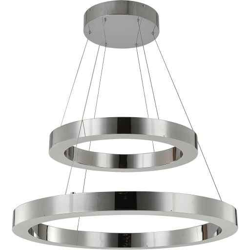 Canada 125 LED Light Double Halo Ring Chandelier with Chrome Stainless Steel Frame by Bethel International 