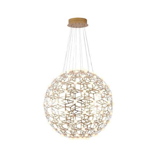 Canada 115 LED Light Gold Honeycomb Orb Chandelier with White Acrylic Diffusers by Bethel International