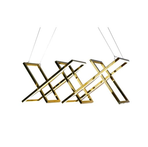 Canada 72 LED Light X Shaped Chandelier with Gold Stainless Steel Hardware by Bethel International