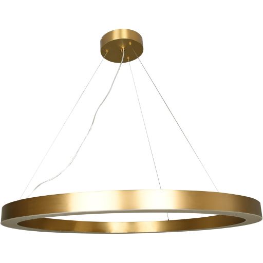 Canada 105 LED Light Round Antique Brass Halo Ring Chandelier by Bethel International 