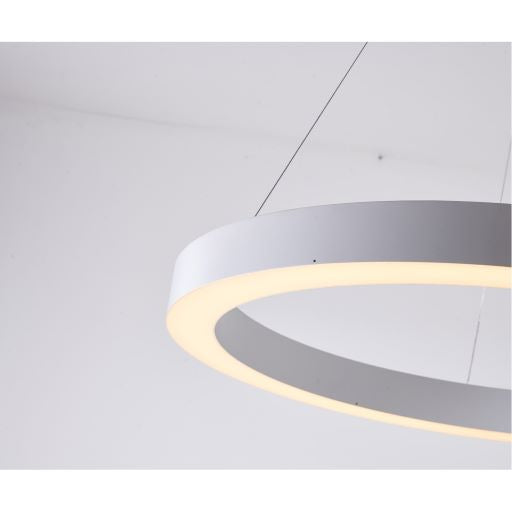 Canada 105 LED Light Round Matte White Halo Ring Chandelier by Bethel International