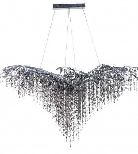 Canada 26 LED Light Silver Chandelier with Smoke Hanging Crystal Beads by Bethel International