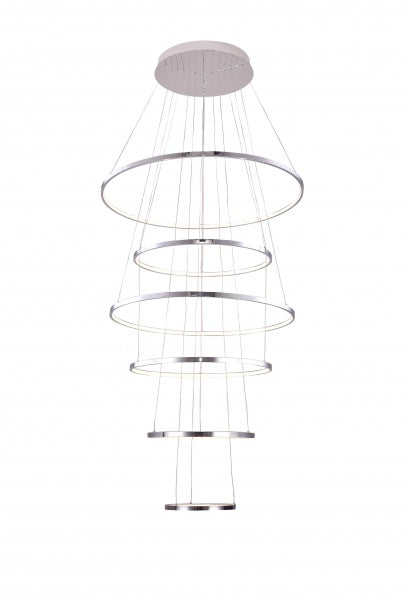Canada Chrome Frame Chandelier with 6 LED Halo Rings by Bethel International