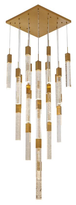 Canada 25 Light Flushed Gold Chandelier with Crystals by Bethel International