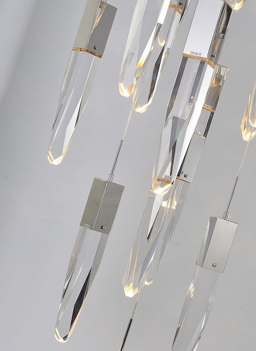 Canada 41 Light Chrome Chandelier with Clear Bubble Iceberg Hanging Crystals by Bethel International