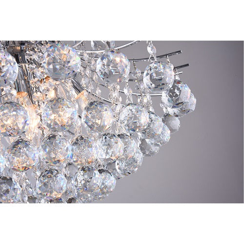 Canada 10 Light Chrome Frame Chandelier with Clear Crystal Hanging Balls by Bethel International