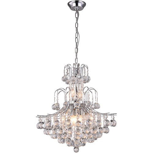 Canada 10 Light Chrome Frame Chandelier with Clear Crystal Hanging Balls by Bethel International