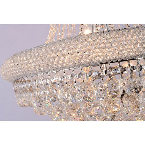 Canada 14 Light Clear Crystal Beaded Frame Chandelier with Chrome Hardware by Bethel International