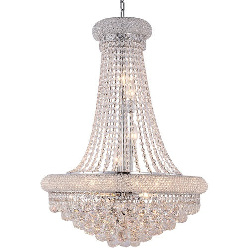 Canada 14 Light Clear Crystal Beaded Frame Chandelier with Chrome Hardware by Bethel International 