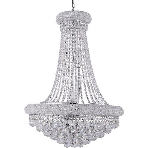 Canada 14 Light Clear Crystal Beaded Frame Chandelier with Chrome Hardware by Bethel International 