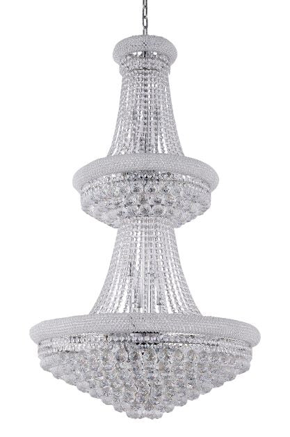 Canada 32 Light Three Tier Clear Crystal Chandelier with Crystal Balls and Beaded Border Frames by Bethel International 