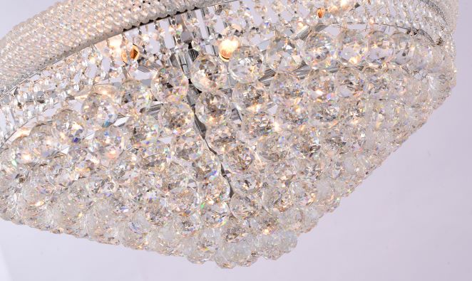 Canada 32 Light Three Tier Clear Crystal Chandelier with Crystal Balls and Beaded Border Frames by Bethel International