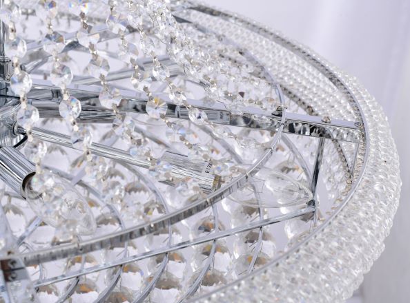 Canada 32 Light Three Tier Clear Crystal Chandelier with Crystal Balls and Beaded Border Frames by Bethel International