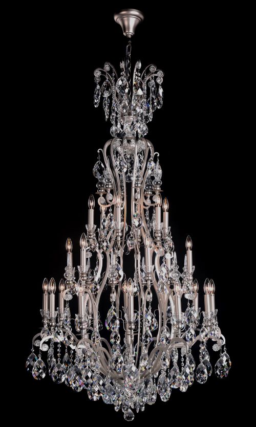 Canada 25 Light Clear Crystal Chandelier with Pewter Frame by Bethel International